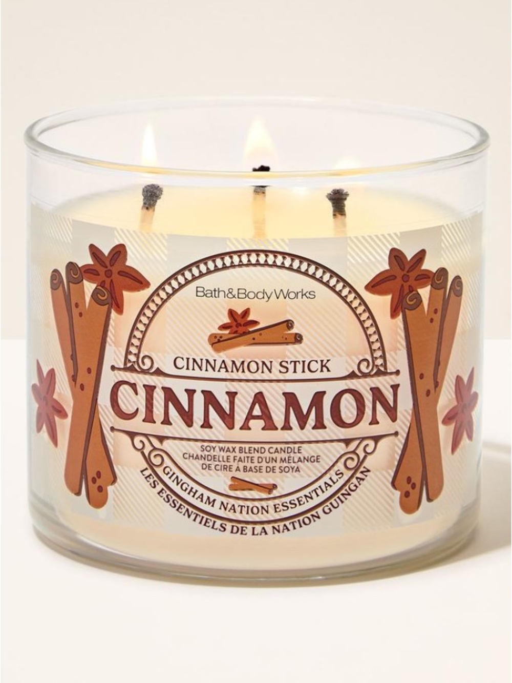 Bath & Body Works Cinnamon Stick 3 Wick Candle With Decorative Lid